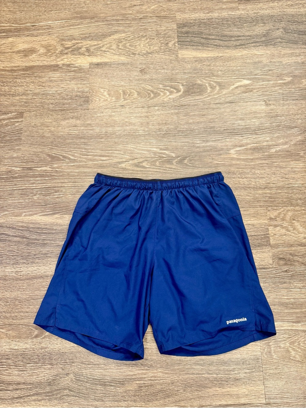 Patagonia Men’s Medium Blue Lined Running Hiking Athletic Shorts 6”